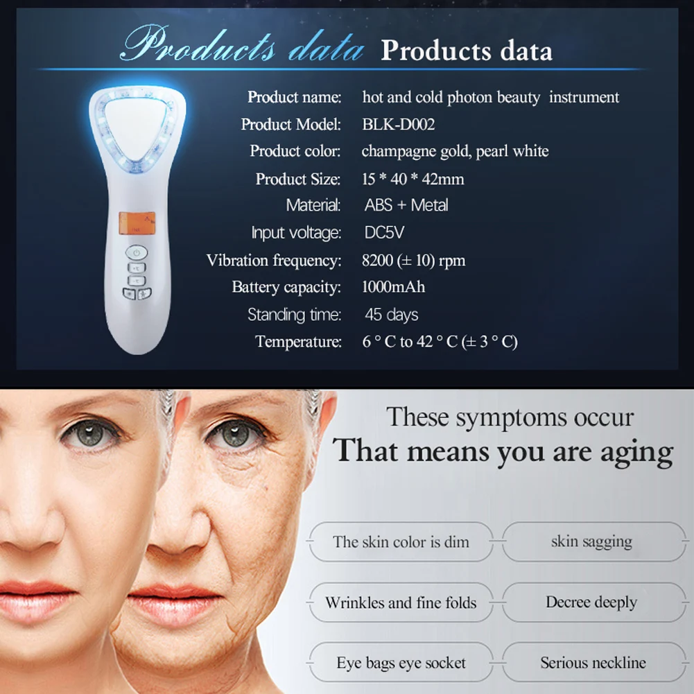 Ferramentas de Beleza Cuidados com a Pele Efeito de Vibração Máquina da Beleza Massageador Facial Ultra-sônica Rosto Dispositivo Spa Luz Anti-envelhecimento Levantamento 16 Massageador Facial Ferramentas de Beleza Cuidados Com