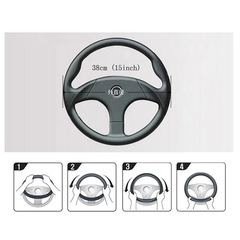 Car Steering Wheel Cover leather Auto Interior Accessories for hyundai ioniq kona santa fe solaris sonata sorento terracan