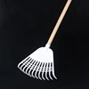 12Tooth Leaf Rake White Agricultural Rake No Handle Grass Rake Lightweight Flower Planting Soil Rake Plastic Garden Tool 2