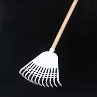 12Tooth Leaf Rake White Agricultural Rake No Handle Grass Rake Lightweight Flower Planting Soil Rake Plastic Garden Tool 2