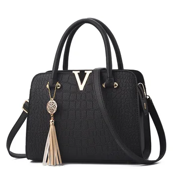 

Newhotstacy Bag 111319 women's embossed handbag tassel pendant Single Shoulder Messenger Bag
