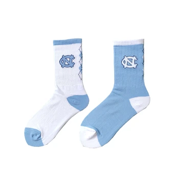 

Men New Fashion Valor Blue Cotton Sport Socks AJ3 Matching Color UNC Logo Basketball Stockings