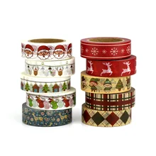 10 м Снежный олень Рождественская елка Снеговик Санта Клаус декоративные из рисовой бумаги Лента набор Скрапбукинг маскирующая лента школьные офисные поставки