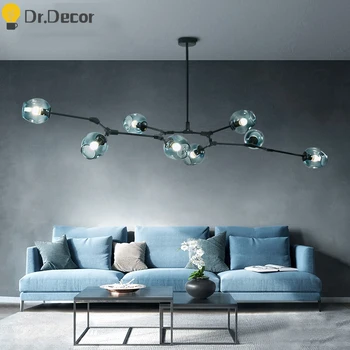 

Modern Lustre Glass Chandelier Lighting Ball LOFT Chandeliers Lliving Room Bedroom Luxury Hanging Lamp Coffee Store Luminaria