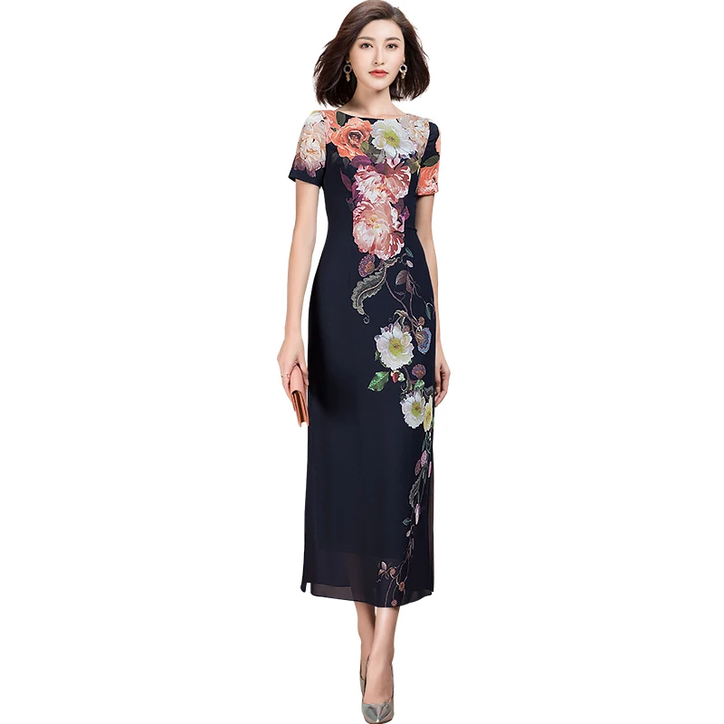 ファッションカジュアルレディースショートsleev花柄ドレス