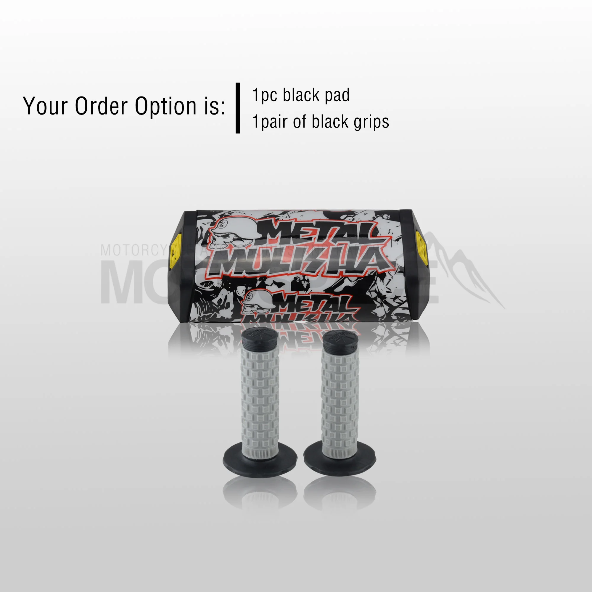 Black Pad Grip Руль для Pro Taper Pack Bar 1-1/" Классическая дверная ручка бар колодки ручки Pit Pro Racing Dirt Pit Bike мотоцикл с адаптер cnc - Цвет: Black Pad Grip