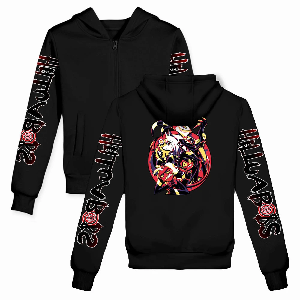 Unisex Helluva Boss Anime Manga Sudadera con Capucha Estampada Unisex Helluva Boss Anime Manga Sudadera con Capucha Estampada