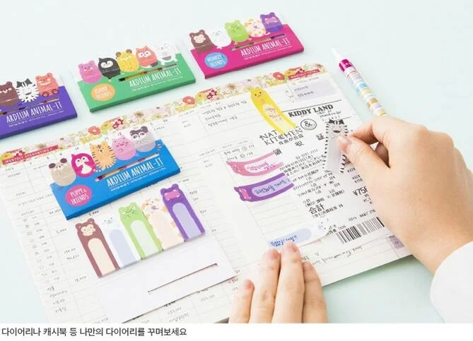 40packs/Lot Various Animal stickers mini index notes Stationery wholesale