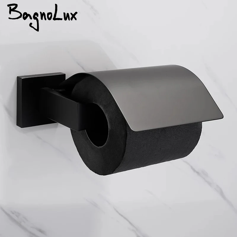 Discount Roll-Holder Toilet-Paper Kitchen-Accessory Stainless-Steel Bathroom Black-Design Wall-Mounted nlKLp81O7