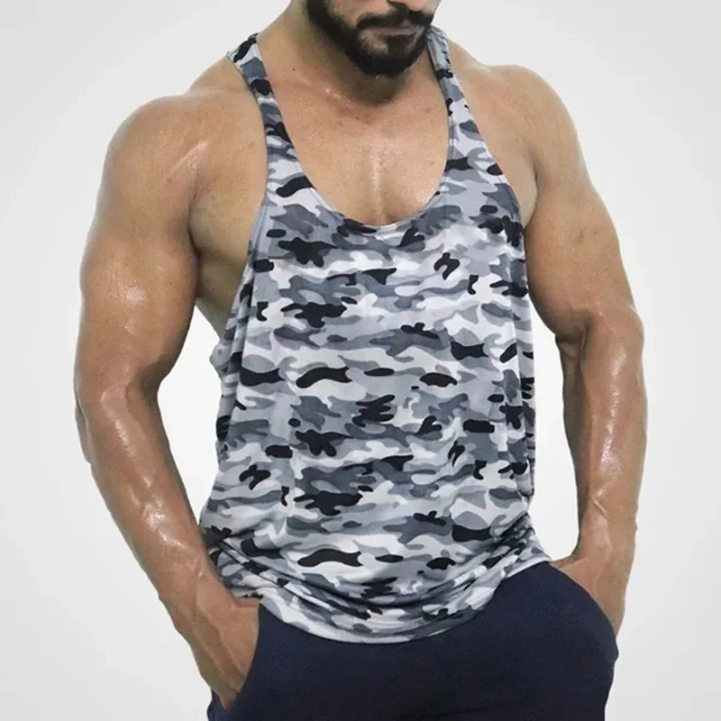 

2020 Camouflage Gyms Bodybuilding Fitness Clothing Muscle men Sleeveless Shirt Casual Vests Men O-Neck Tank Tops Summer Shirt