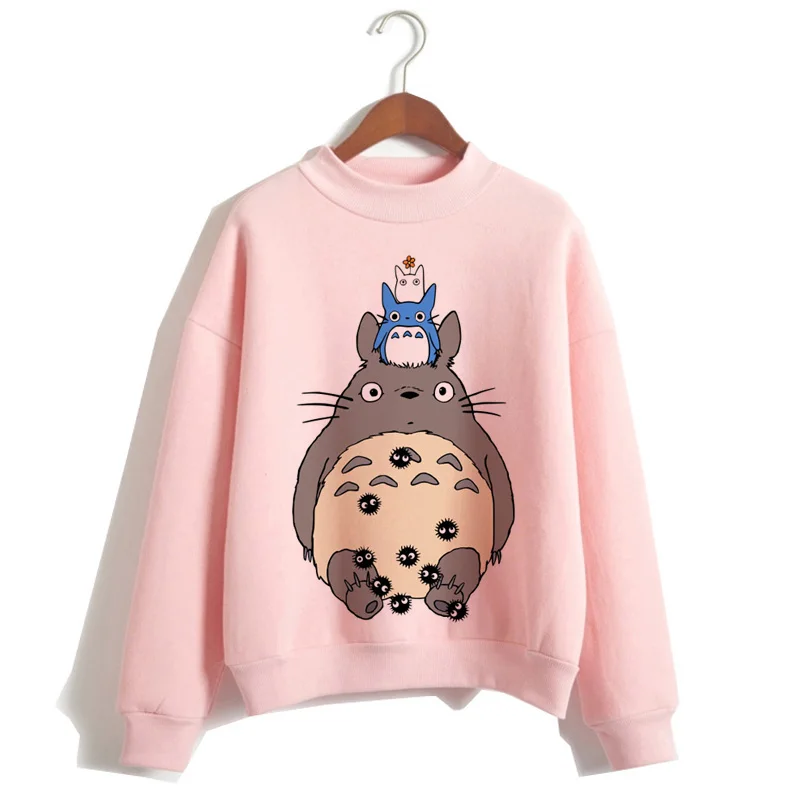 Totoro Унесенные спирали harajuku толстовки для женщин мультфильм одежда толстовка капюшон ulzzang Забавный с капюшоном Женский полиэстер негабаритных