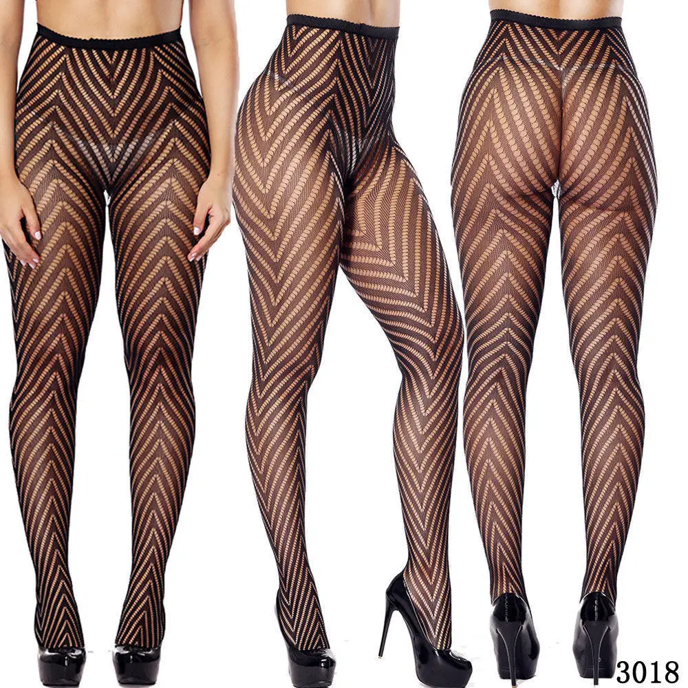 Ladies Women Sexy Mesh Sheer Tights Pantyhose Women Lace Pattern Thin Tights Black Plus Size