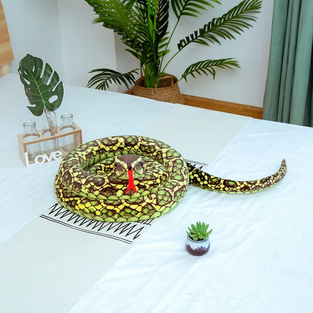 New 2021 3M Simulation Cobra Python Snake Plush Toys Dolls Soft Animal Stuffed Toy for Kids Children Gift