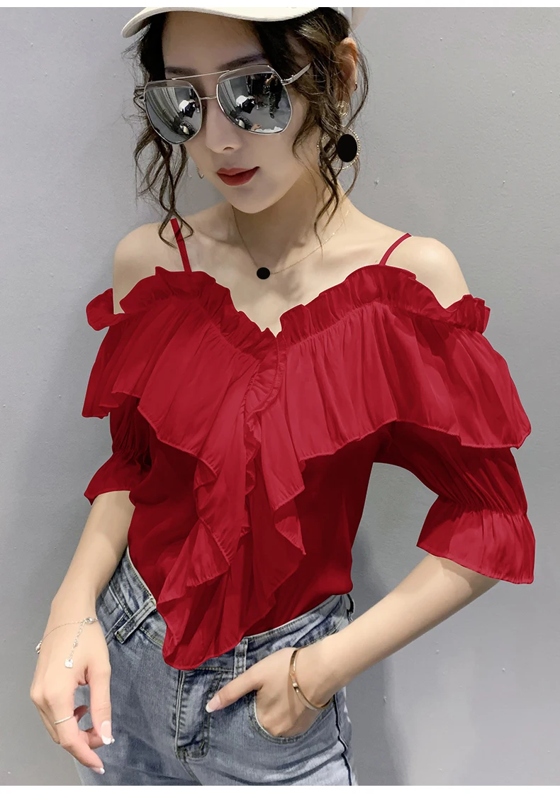 strapless chiffon ruffle top