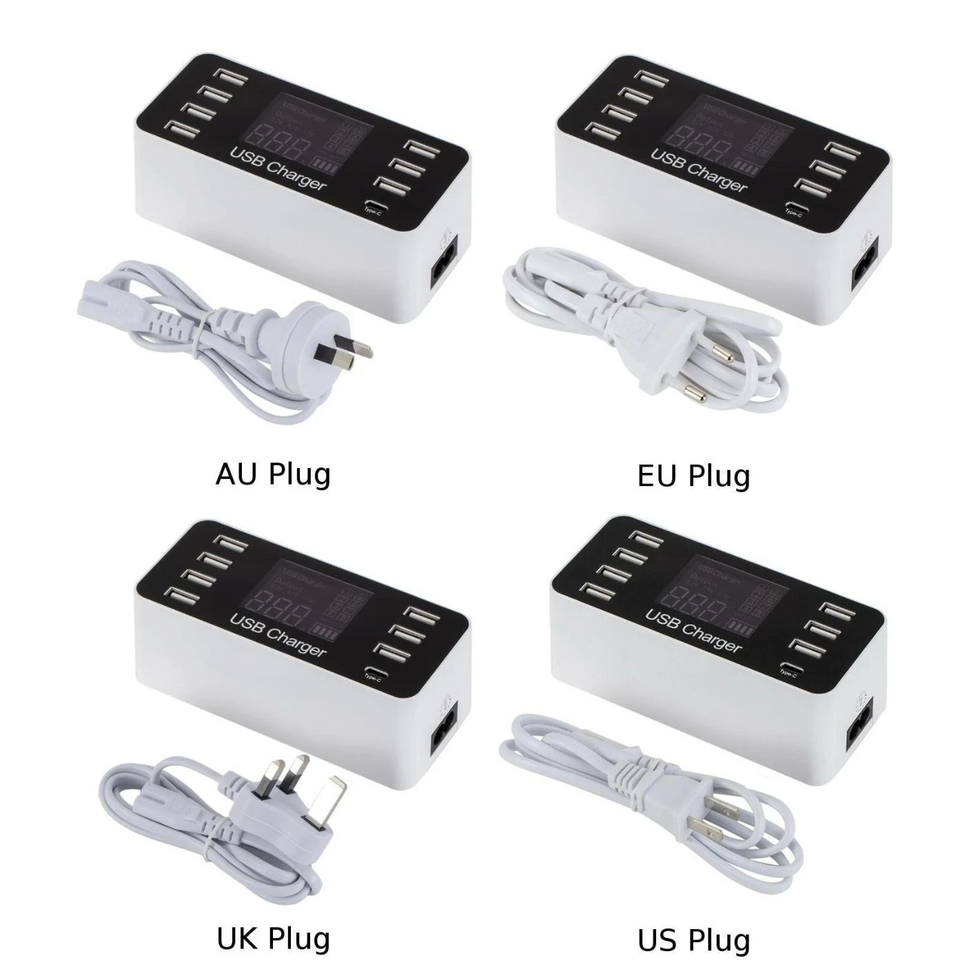 8 портов настенный usb-хаб зарядное устройство адаптер 8A несколько USB зарядное устройство для мобильного телефона светодиодный настольный usb зарядная станция база EU US UK Plug