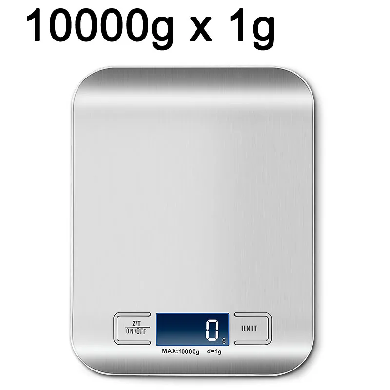 silver-10kg Электрические кухонные весы на платформе с ЖК-дисплеем для приготовления пищи, кухни, Почтовые весы, весы, инструменты для приготовления пищи - Цвет: silver-10kg