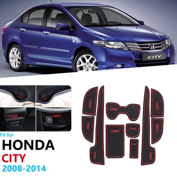 

Anti-Slip Rubber Gate Slot Cup Mat For Honda City 2008 2009 2010 2011 2012 2013 2014 GM2 GM3 MK5 Accessories Car Stickers