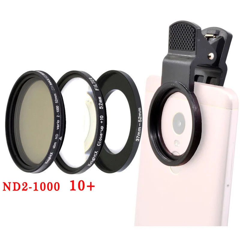 mobile phone camera lens KnightX Universal Neutral Density ND smartphone Camera filter 52MM macro lens for  phone  mobile android cellphone cell phone lens kit Lenses