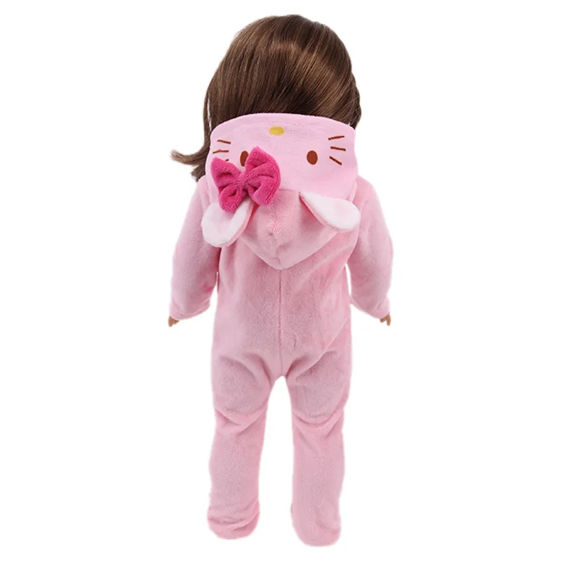 Doll Accessories Doll Clothes Plush Doll Accessories Doll Clothes Accessories Cute Kitty Embroidery Plush Suit For 18 Inch American Doll Girl Toy 43 cm Born Baby Clothes Accessories Our Generation Nenuco