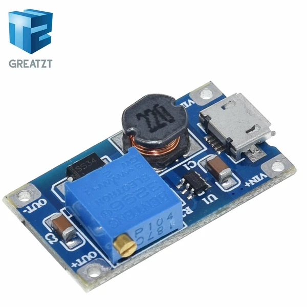 1PCS MT3608 DC-DC Step Up Power Apply Module Booster Power Module MAX output 28V 2A - Цвет: MT3608 with USB