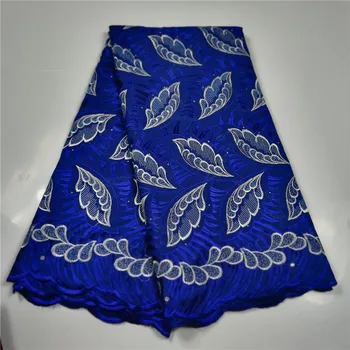 

royal blue african 100%cotton swiss voile lace fabric dubai fabric swiss voile lace in swizerland 2020 high quality lace5yard