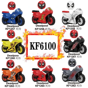 

Building Block Bricks Red Hood Ghost Rider With Motorcycle Figures For Children Model Toys KF6100
