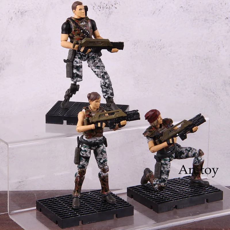 Горячая игра 1:18 весы рисунок Aliens: колониальные Морпехи Bella Круз красные солдат фигурка из ПВХ, Коллекционная модель, игрушка 3 шт./компл.