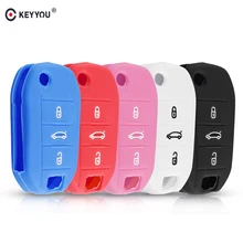 KEYYOU для peugeot 508 301 2008 3008 408 для Citroen C4 кактус C5 C3 C4L дистанционный Автомобильный ключ чехол силиконовый чехол сумка 3 кнопки