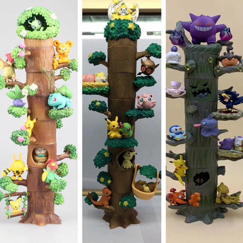 Популярная серия аниме jinga Tree Houses Bulbasaur Gengar Mewtwo веселые игрушки для детей на