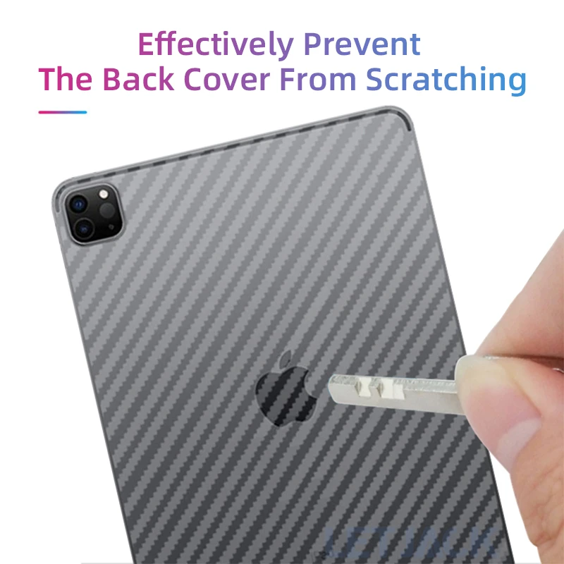 Filme Protetor Traseiro Matte para o Ipad da Maçã Película Macia da Fibra do Carbono Ipad ar 3d Pro 11 10.5 Mini Peças - Imagem 2