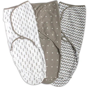 

3pcs 100% Cotton Swaddle Wrap Newborn Bedding Blanket Pram Sleeping Bag