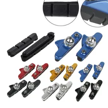 One Pair Mountain Road Bike Brake Pads MTB Bicycle Braking V-Brake Holder Shoes Rubber Blocks Durable Cycling Accessories