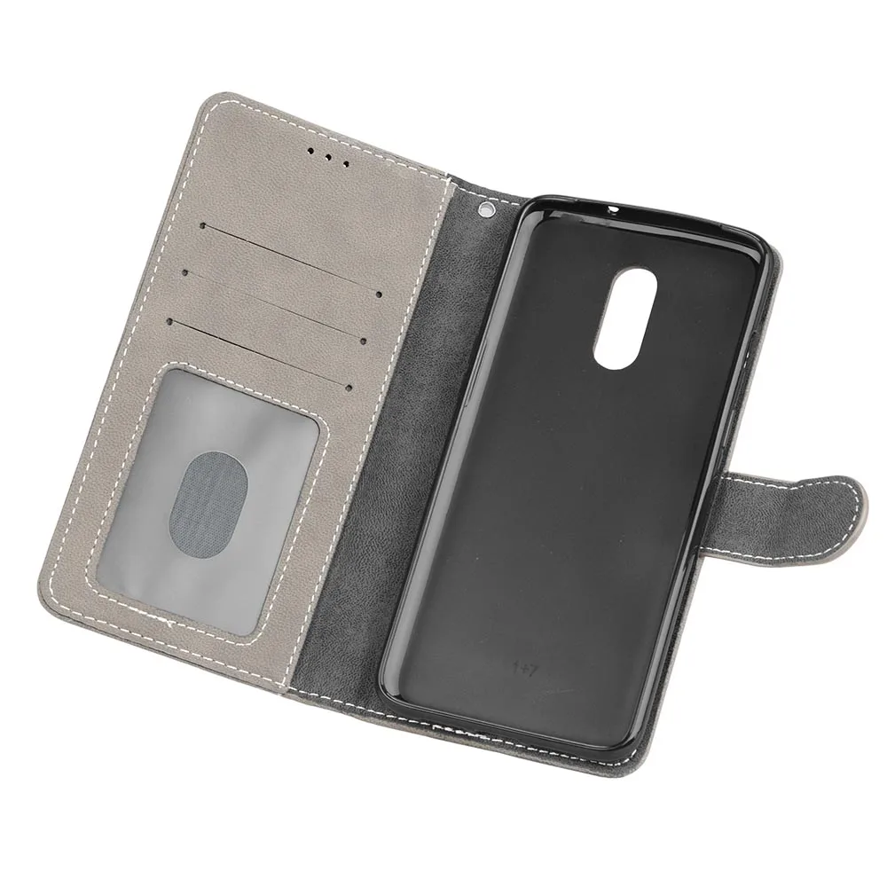 Clearance 100pcs/lot Vintage Scrub 3 card flip wallet leather cover case for One plus 5 5T 6 7 7 Pro Oneplus 5 5 T 6 7 7 Pro shell 45