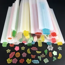 משלוח חינם ארוך סיליקון סבון עובש עגול ירח כיכר פרח דולפין כוכב לב צורת צינור עמודת DIY עובש(China)