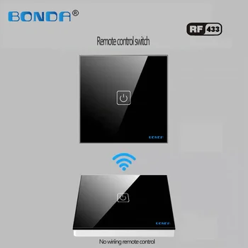 

BONDA EU The smart home touch switch induction type wireless stickers double control or multiple control Wall Switch 1Gang 2 way