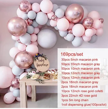 

169 pcs Birthday Balloons Confetti Set Christmas balloon Birthday decor Party Wedding Decoration Wedding Anniversary globals