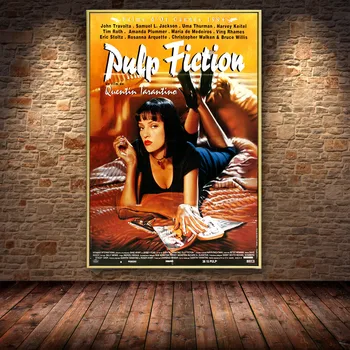 

Pulp Fiction Classic Movie Quentin Tarantino Oil Painting on Canvas Art Wall Picture Impressionist For Gamer Room Decoration