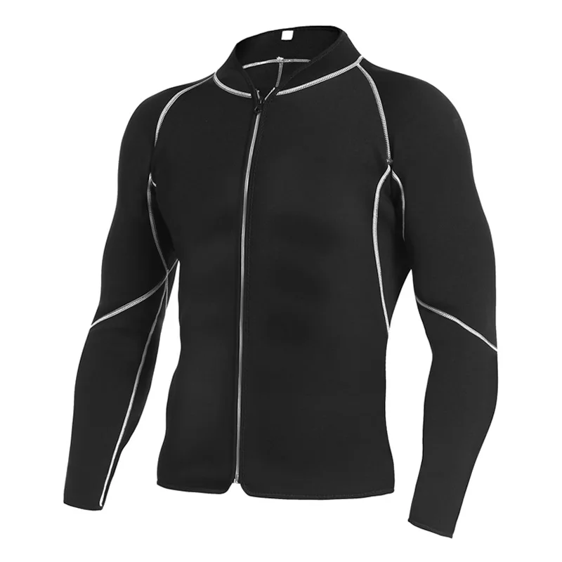 Black Мужские для похудения коррекция фигуры, тренировка для талии Abs живот утягивающая одежда Вес потери Свитшот животик снижения сауна костюм мужской корсет - Цвет: Black