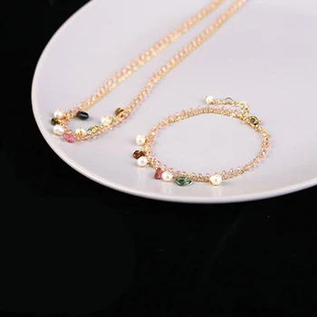 

Natural Fresh Water White Pearl Bracelet Necklace Sets Natural Stone For Women Girl Lovers' Original Design Fine Engagament Gift