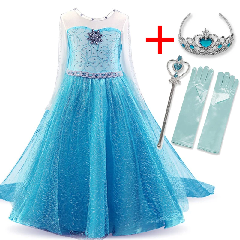 Детские платья для девочек; платье Эльзы; платье Снежной Королевы; платье принцессы Анны и Эльзы; детское платье для вечеринки; fantasia vestidos; Детский костюм на Хэллоуин - Цвет: 3