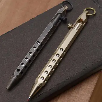 

Brass Pen Manual Machine Gun Creative Retro Hexagonal High-end Brass Pen Gift Stationery Pen Pen Signature Office M5M9