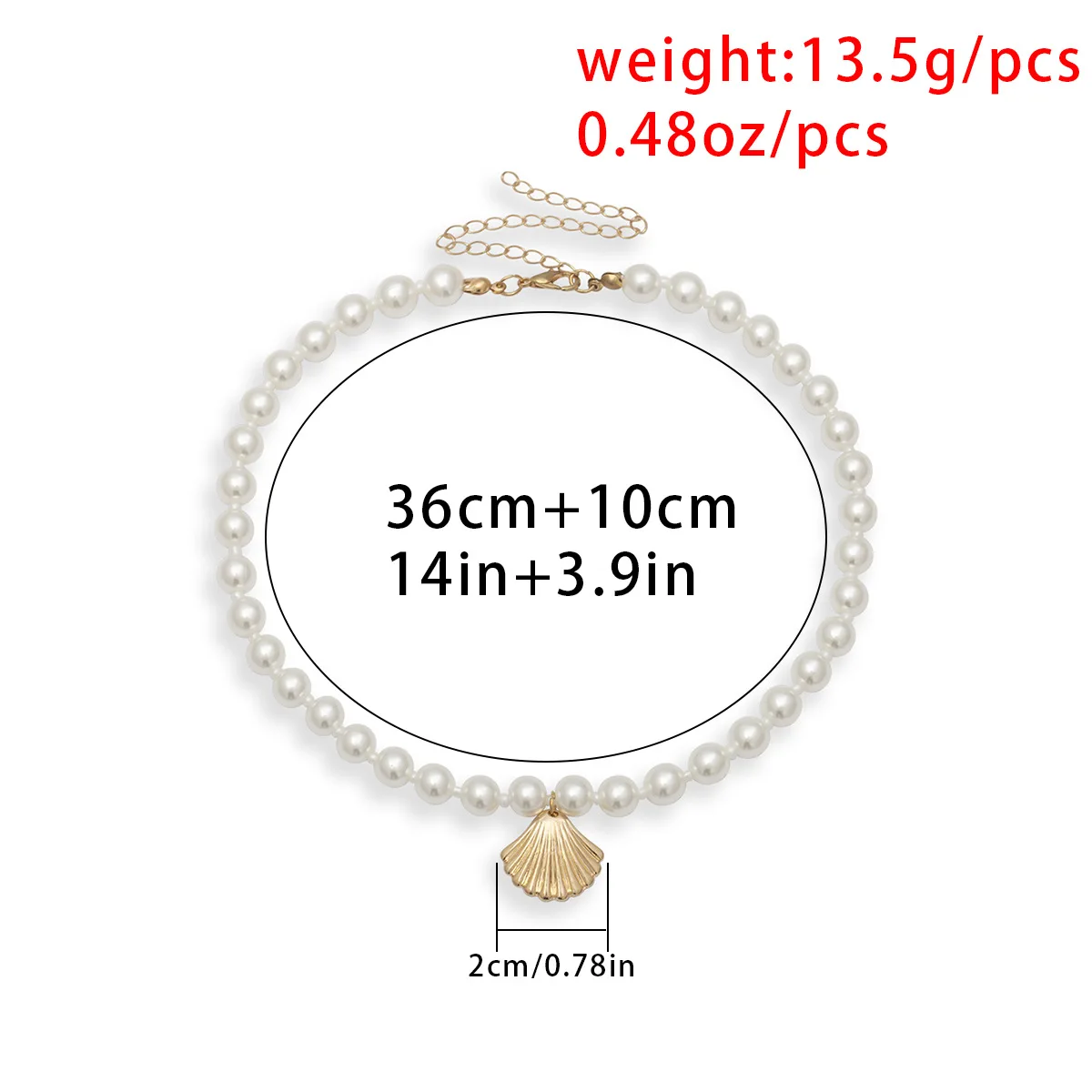 New design cross-border jewelry creative simple scallop personality multi-element Pearl shell single-layer temperament necklace
