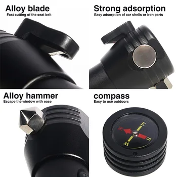 

Solar Flashlight Multi-Function Flashlight Rechargeable Flashlight Car Emergency Tool
