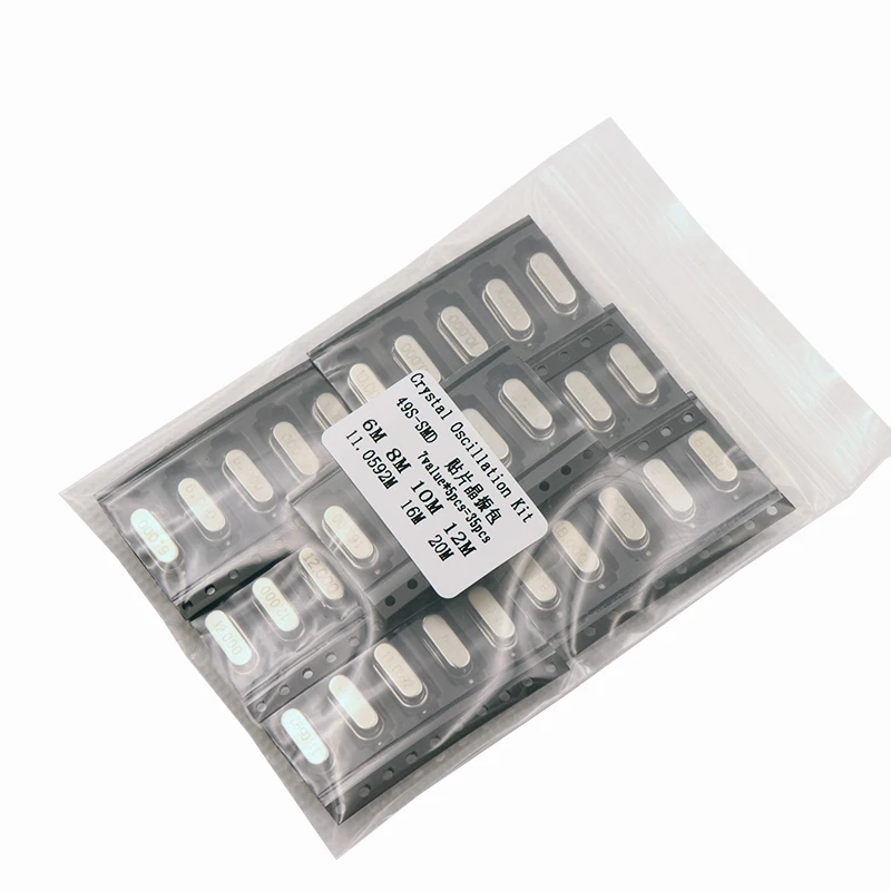Кристаллы 49S SMD 35 шт./лот кристаллы 6 МГц 8 10 12 16 20 11 0592 49SMD комплект кварцевых