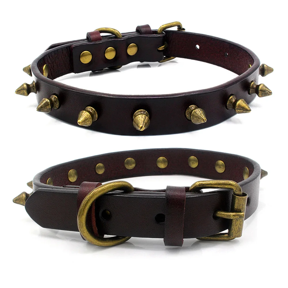 Шипованные заклепки шипами металлические собаки ПУ искусственная кожа воротник питбуль мастиф черный красный