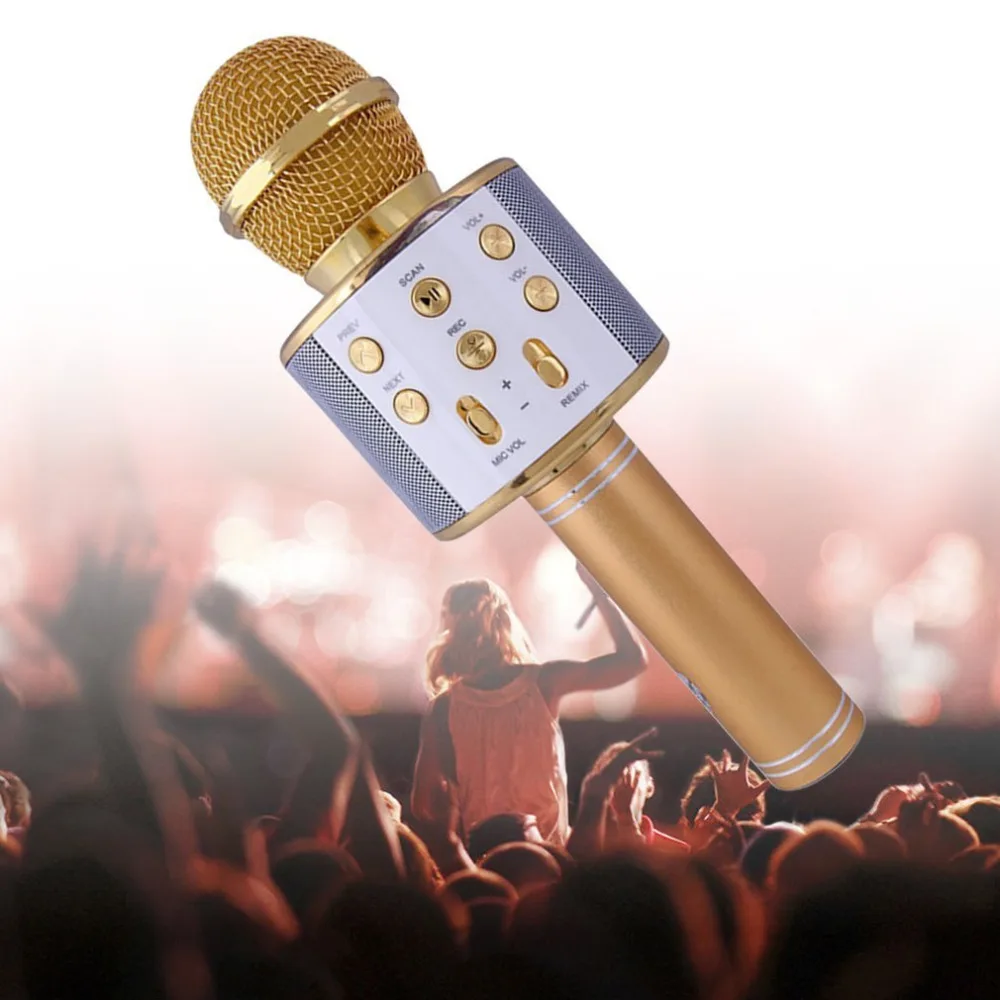 Караоке микрофон беспроводной Bluetooth микрофон Высокая чувствительность дома KTV музыка игры Oneline Chat mikrofon