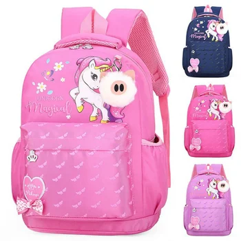 

2020 New Kids School Bags Orthopedic Unicorn Backpack Waterproof Schoolbag For Girls Children Backpacks Grade 1-3