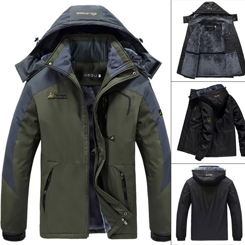 Men's Waterproof Ski Jacket Warm Winter Snow Coat Mountain Windbreaker Hooded Raincoat