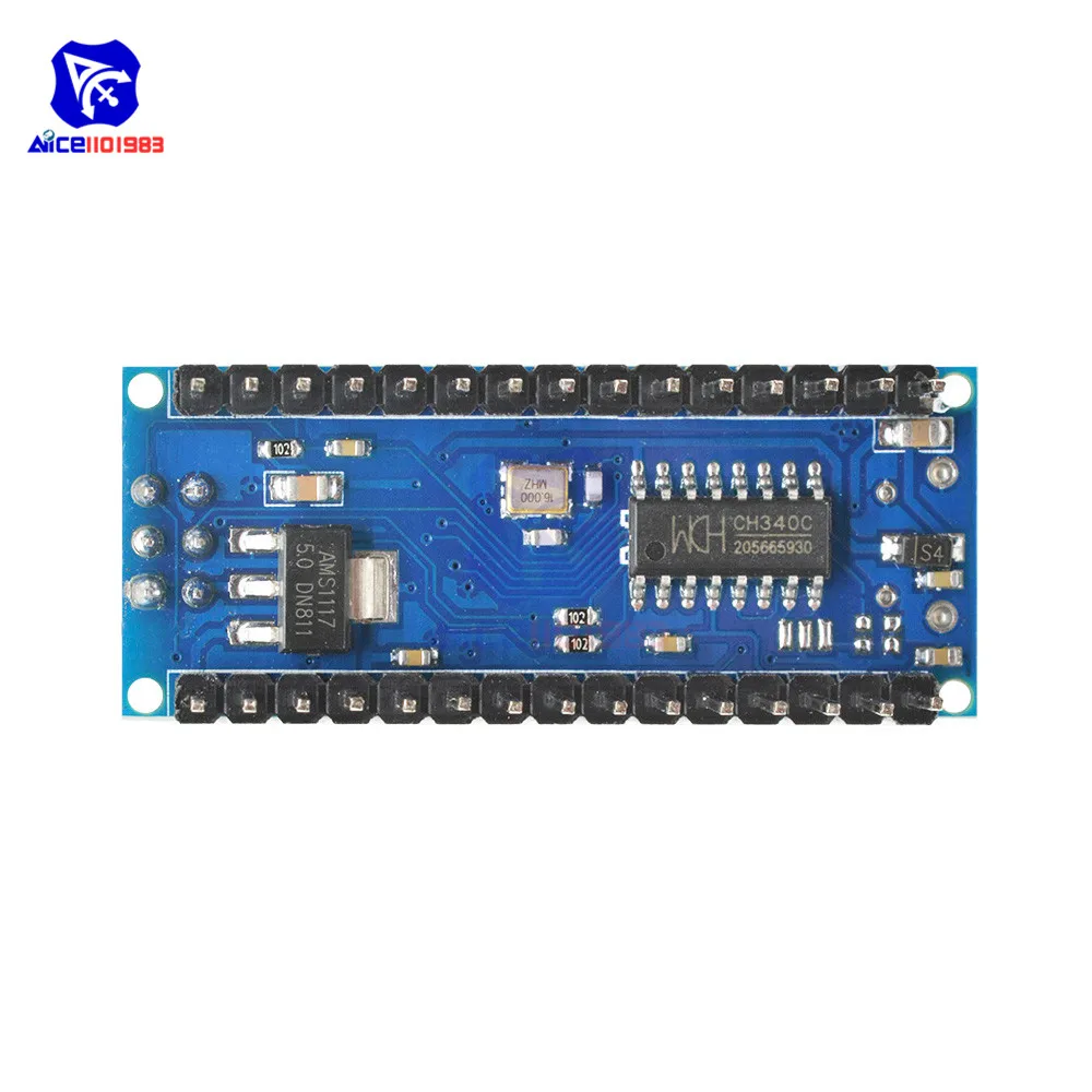 Diymore Micro USB адаптер CH340 Nano V3.0 ATMEGA328P-MU ATMEGA328 микроконтроллер макетная плата для Arduino