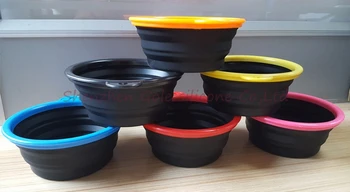 

500pcs/lot Free Shipping Pet Dog Cat Bowl Puppy Drinking Collapsible Easy Take Outside Feeding Water Feeder Travel Bowl Dish